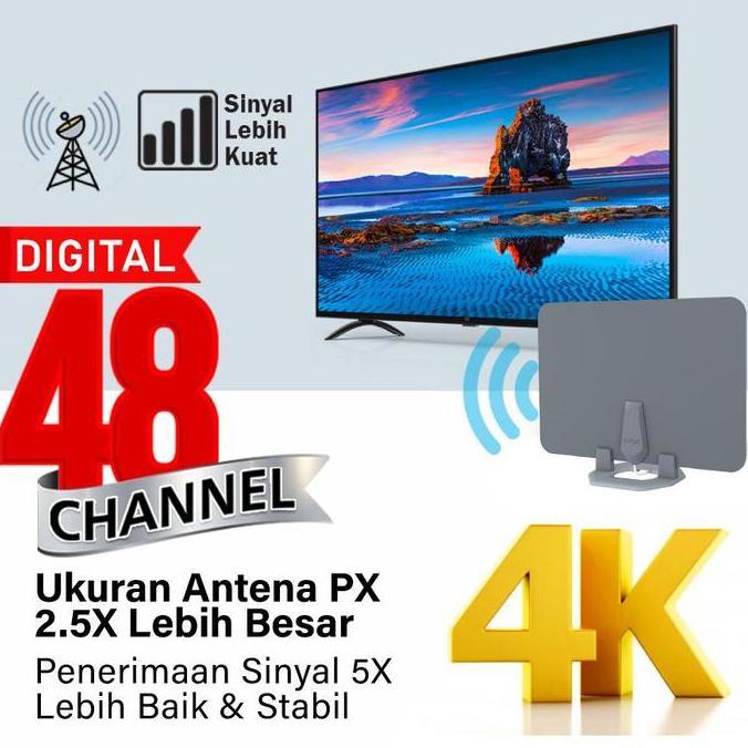 Antena TV Digital Indoor Analog DVBT2 UHF + Booster PX UDA-3100A