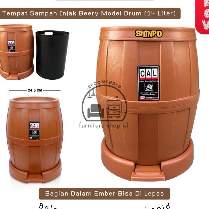 Shinpo - Tempat Sampah Injak 14 Liter Model Drum Mini - Tempat Sampah Indoor