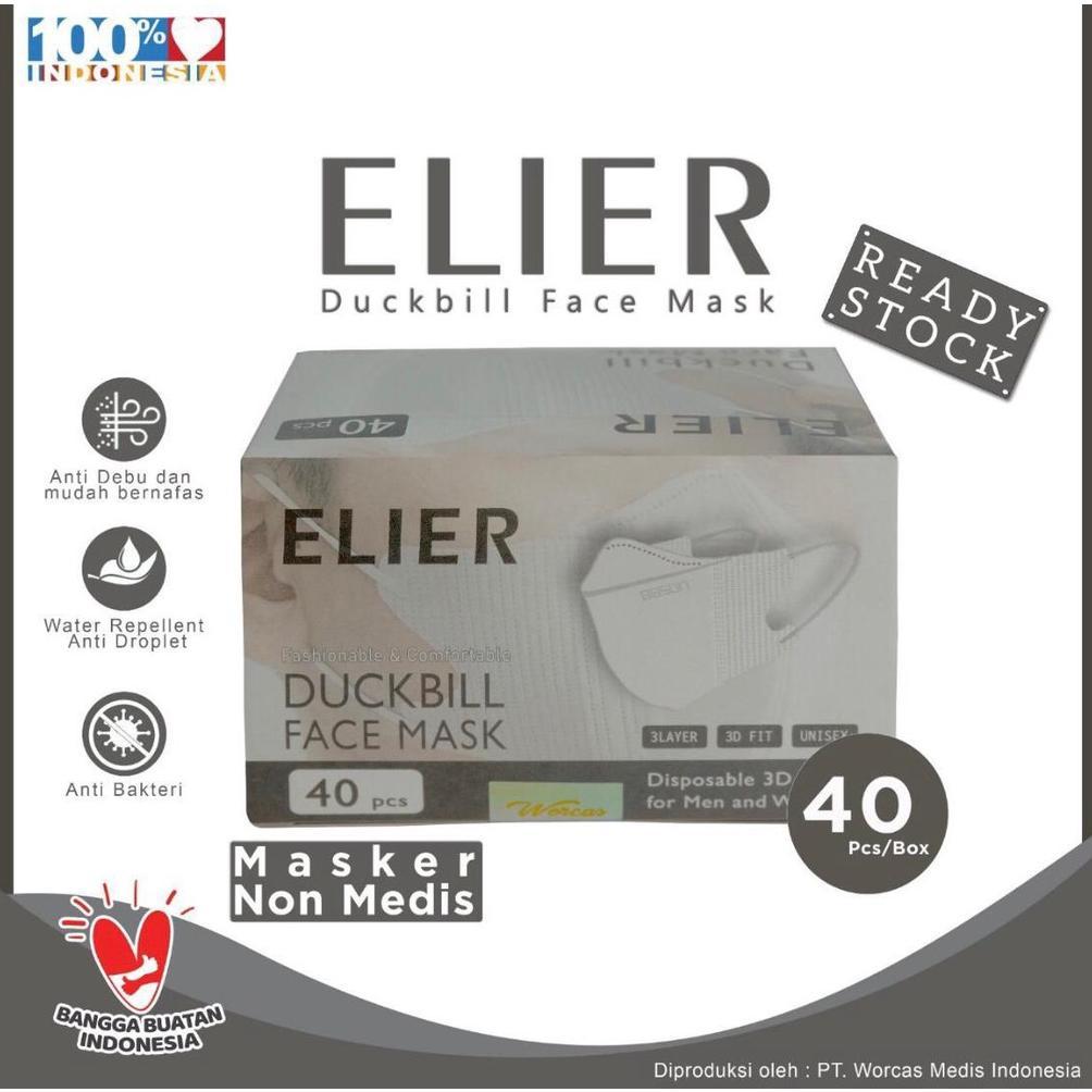 ELIER Masker Duckbill 3Ply isi 40 Pcs - Premium Duckbill Mask