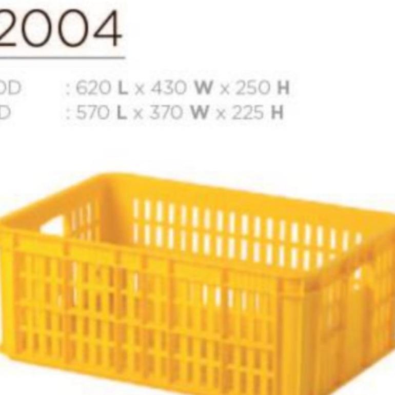 62X43X25 Box Container Rabbit 2004 Plastik Keranjang Industri Sayur Ikan Krat Buah