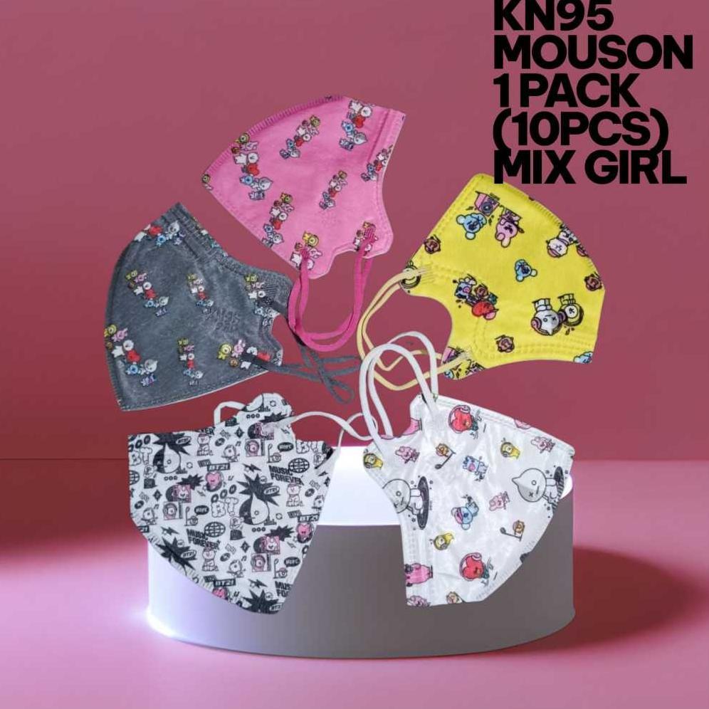 Masker anak KN95 MOUSON 5D 5ply,Masker KN95 KIDS PREMIUM MASK