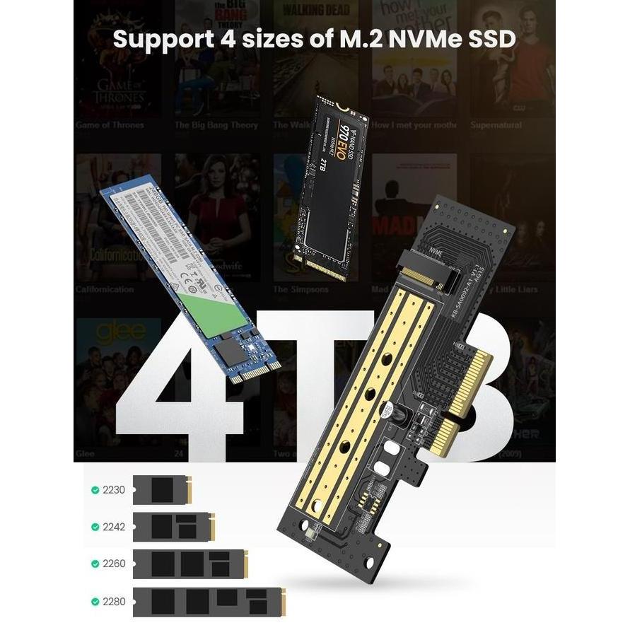 UGREEN SSD M.2 NVME to PCIe x4 Adapter Expansion PCIe 3.0 murah