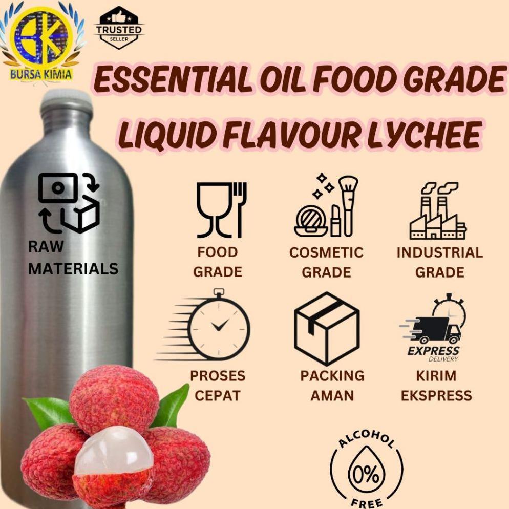 Essential Oil Food Grade Flavour Lychee 100ml / Fragrance Oil Cosmetic Grade (Lipbalm, Liptint) Food