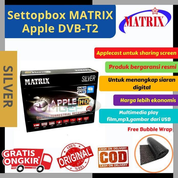 Set Top Box Matrix Apple Silver STB DVB T2 TV Digital New
