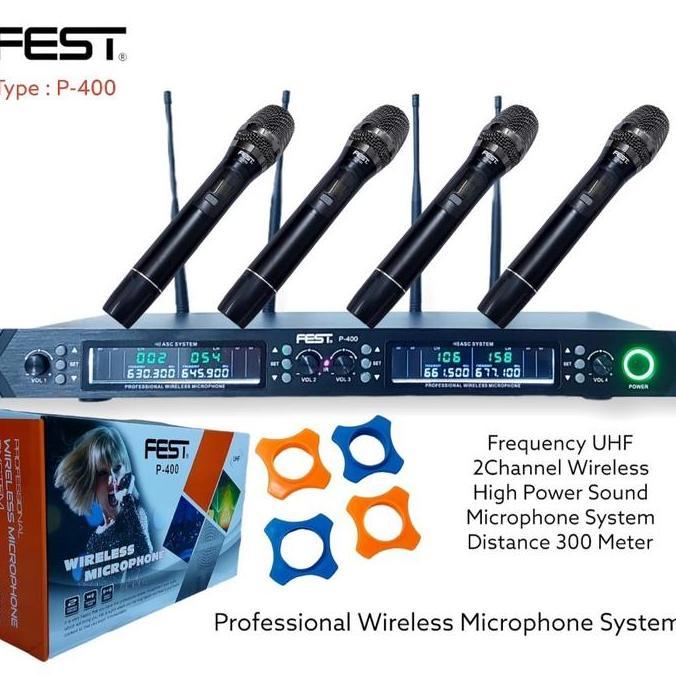 MIC WIRELESS MICROPHONE FEST P-400 4mic wireles heandle
