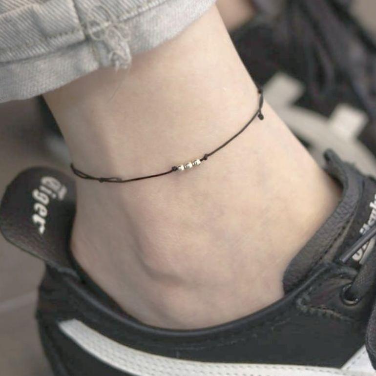 paket hemat gelang kaki anti air / gelang kaki tali hitam / gelang kaki simple /gelang kaki manik ma