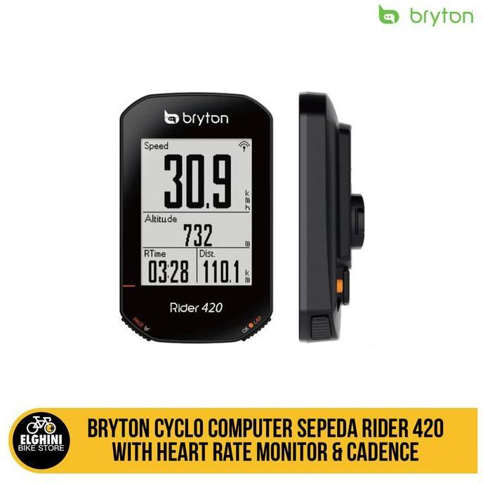 Bryton Cyclo Computer Sepeda Rider 420 Heart Rate Monitor &Cadence