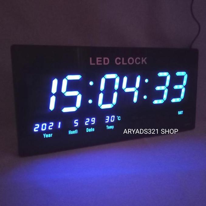 JAM DITAL LED TNT4800 BIRU. JAM DINDING