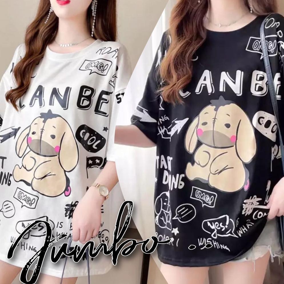 FAVORIT DAMAI FASHION  -  BAJU ATASAN KAOS JUMBO WANITA - BIG SIZE IYOR IYOR - KONVEKSI ASLI JUMBO