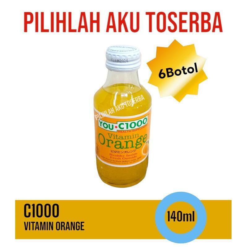 You C 1000 / YOU C1000 ORANGE vitamin C 140ml - ( HARGA 6 Botol )