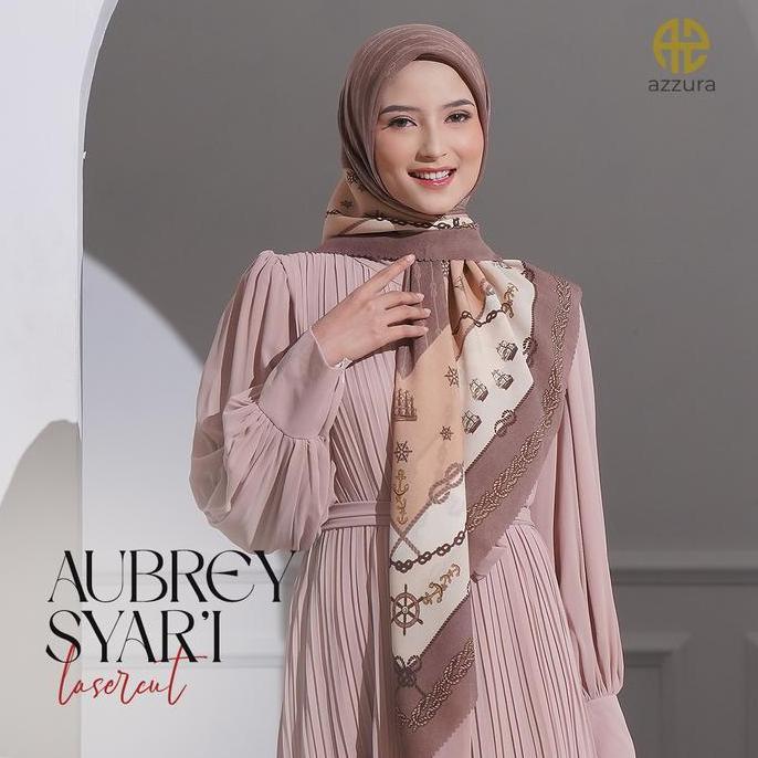 New Aubrey 7 - [Syari Jumbo] 130 x 130 Azzura Scarf (Scarf Segi Empat Serat Perancis Premium Wanita 