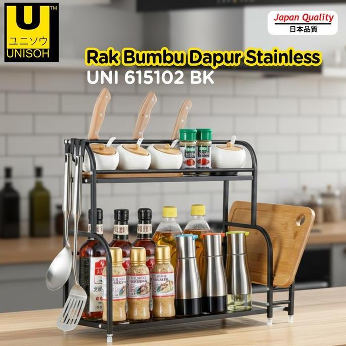UNISOH RAK BUMBU DAPUR SUSUN RAK BUMBU STAINLESS RAK DAPUR SERBAGUNA