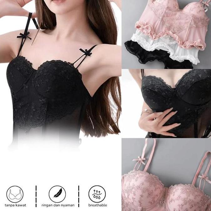Bustier Top Sexy Lingerie Bustier Set Sexy Corset Bra Wanita
