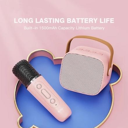 BEST DEALS [COD] Speaker Bluetooth Karaoke 2 Microphone Set Salon Bluetooth  Speaker Karaoke Mini Po