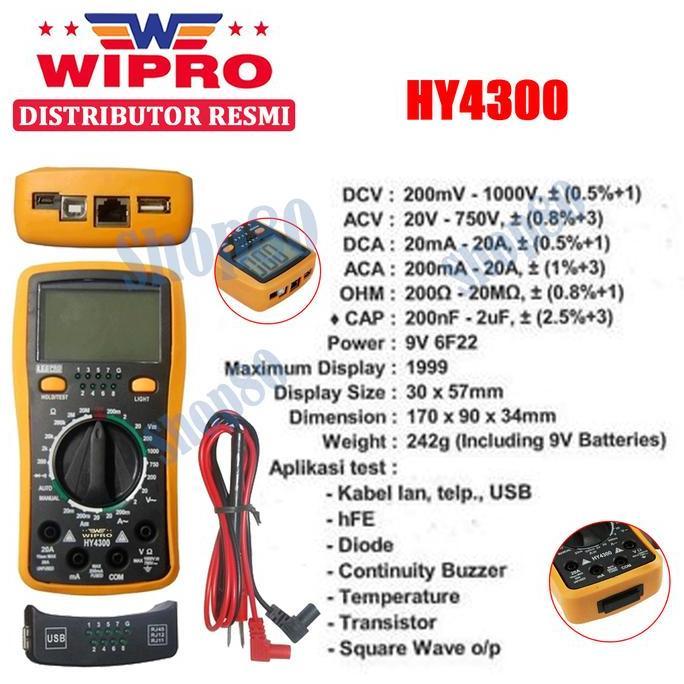 Murah.. Wipro Multitester Digital Avometer Multimeter Multi Tester Hy4300