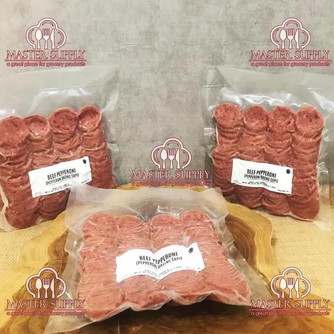 Ready BEEF PEPPERONI PIZZA 500 GR / TOPPING DAGING SAPI PIZZA ENAK / HALAL
