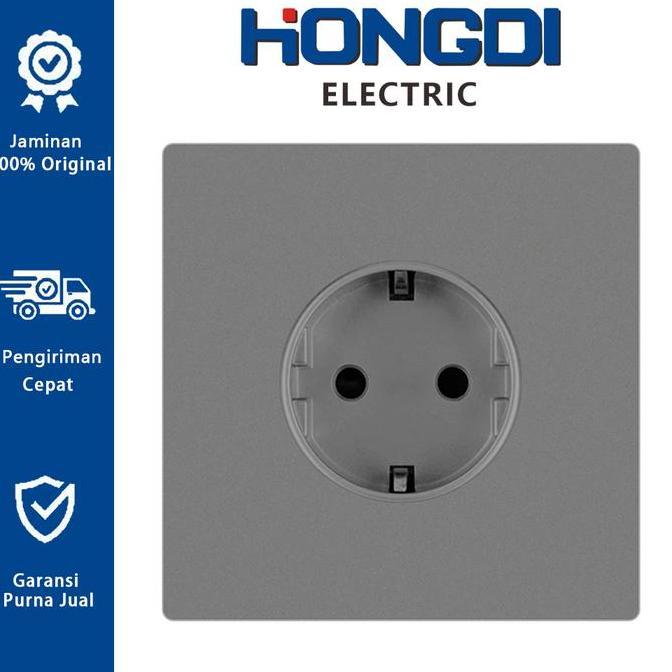 HONGDI Hongdi Dinding grey saklar stop kontak dark Brushed 1/2 /3 Gang 1 Way