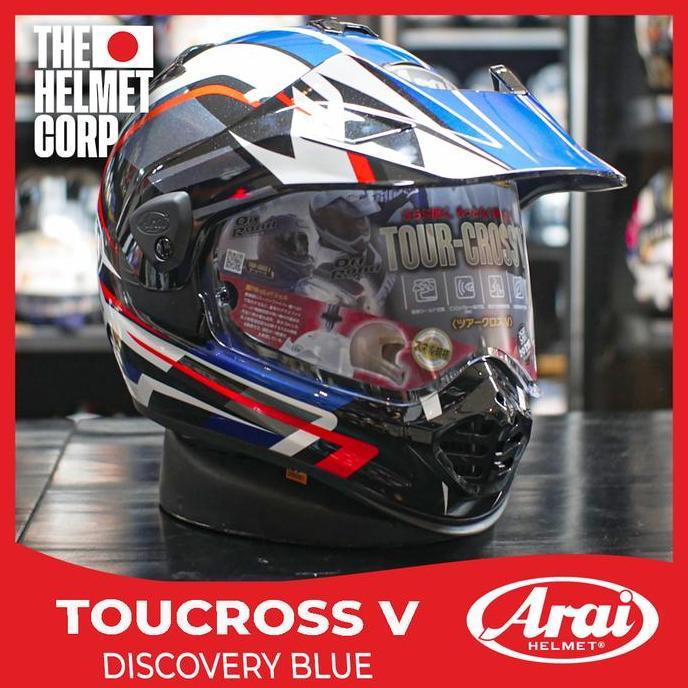 ARAI HELM TOURCROSS V DISCOVERY BLUE FULLFACE CROSS HELMET TOURCROSS 5 BLUE