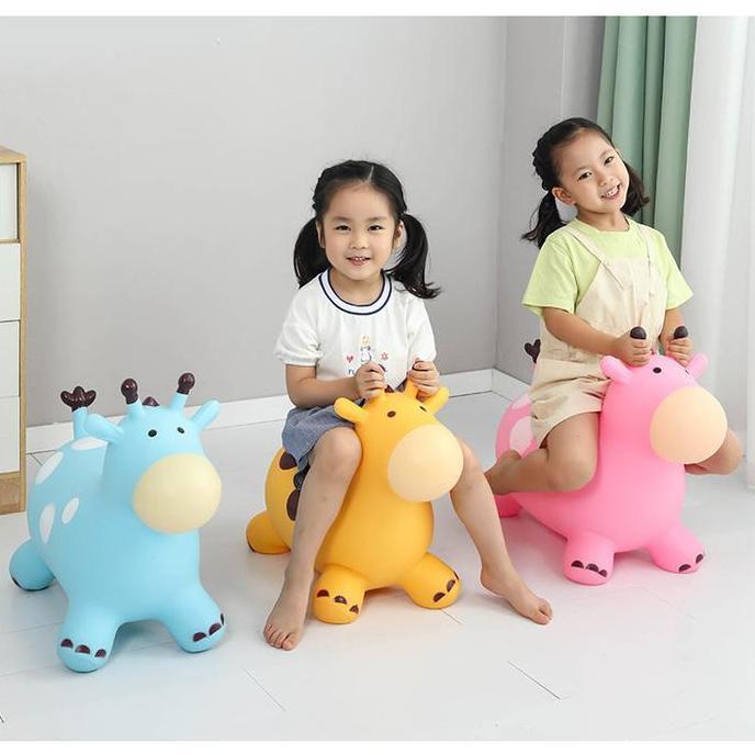Kids SYARIAH TOYS MAINAN KUDA KUDAAN KARET POMPA SHEEP JUMPING BOUNCY DOMBA MUSIK LAMPU PHYTONA