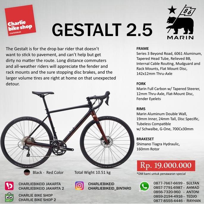 pt.elise / FULLBIKE MARIN Gestalt 2.5 - Shimano Tiagra Disc Brake Diskon