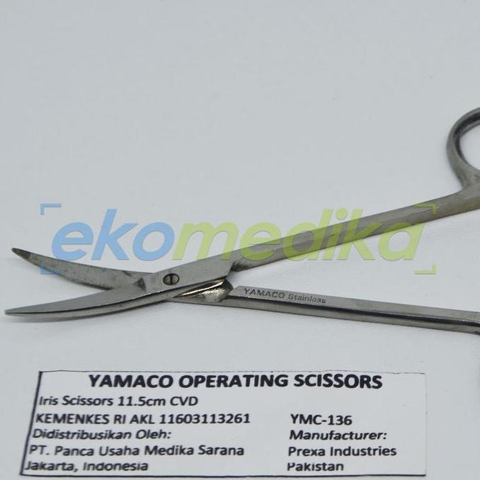 Korta- Yamaco Iris Scissors Cvd 11,5Cm / Gunting Jaringan Mata Bengkok Kecil