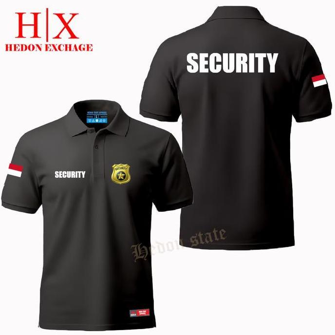 copatela - hedon state - poloshirt pendek security baju kaos kerah seragam pria wanita