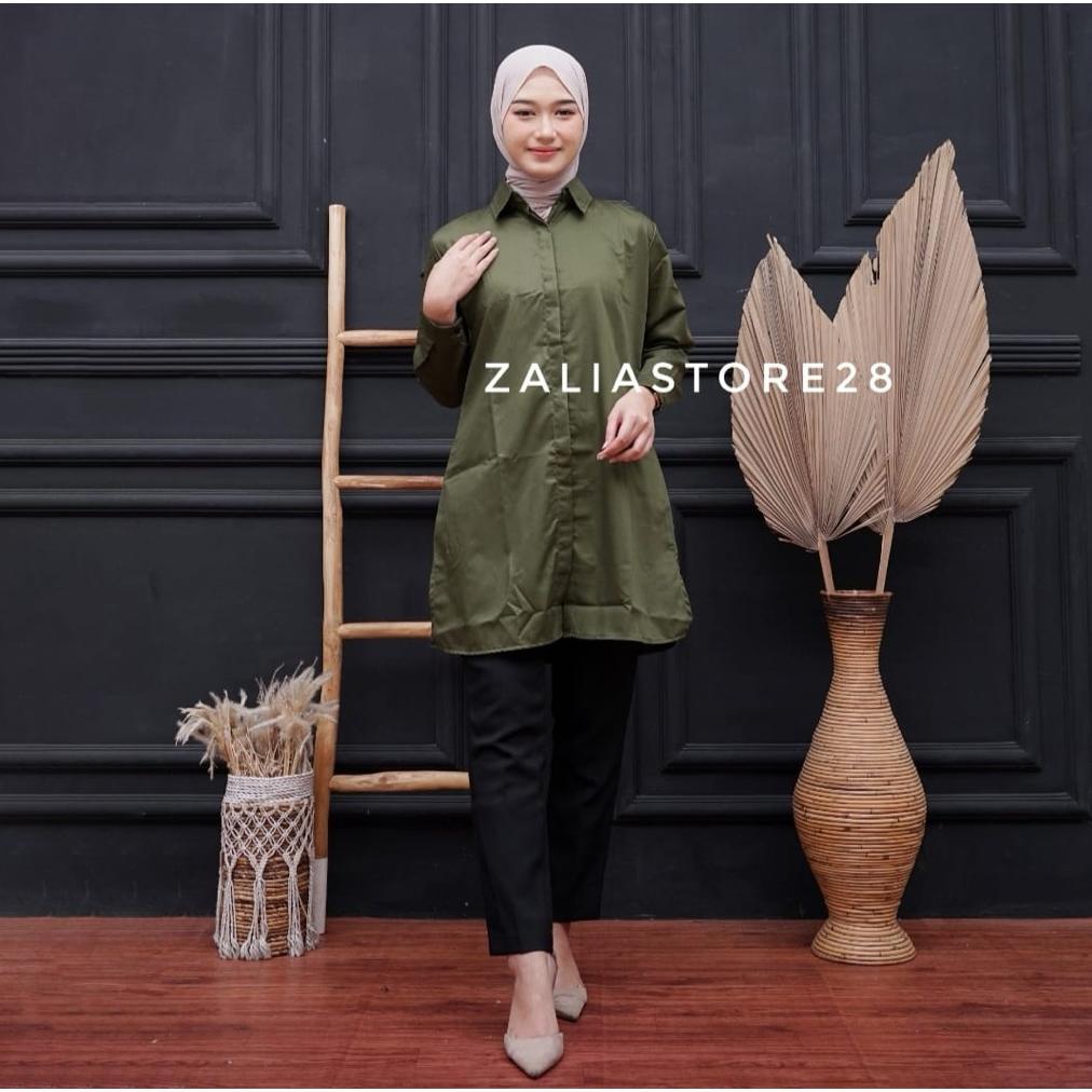 official tunik toyobo/ tunik polos / kemeja tunik/ blouse tunik/tunik putih