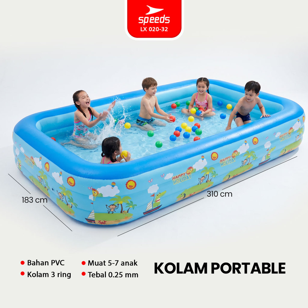 SPEEDS Kolam Renang Tiup Anak 310x183x56cm Jumbo 020-32