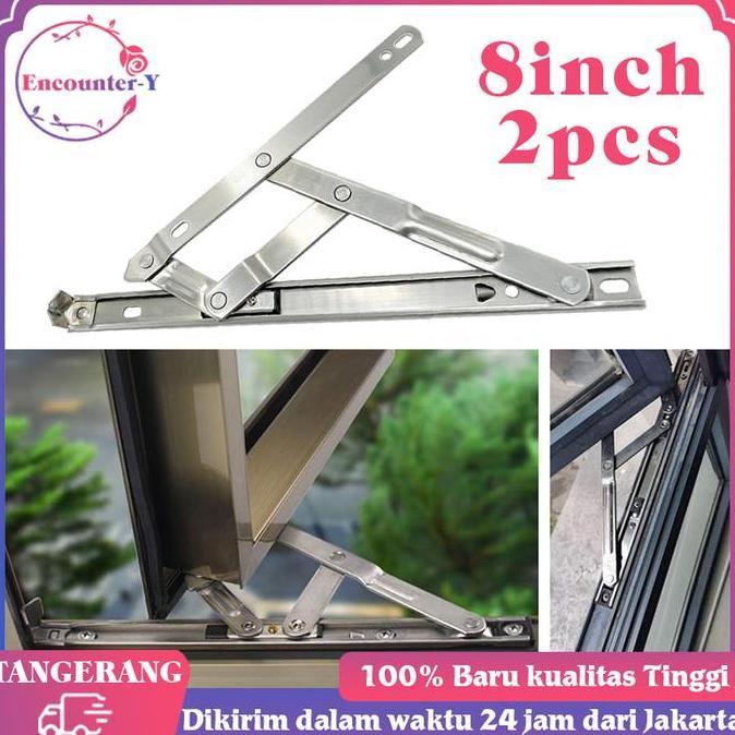 NEZGEFIG 2pcs Engsel Casement Jendela Bahan Stainless Engsel Casement 8 Inch