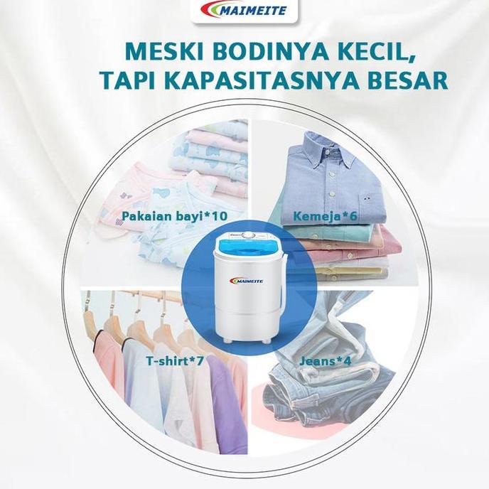 Andrivameiy - Maimeite Mini Washing Machine Mesin Cuci Mini Hemet Energi 4.5Kg  Mesin Cuci Anak Kost