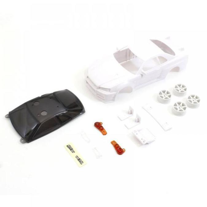 KYOSHO MZN206 NISSAN SKYLINE GT-R V-SPEC R34 BODY SET W/ RIM MINI RC BODY SET (UNPAINTED) #MZN206