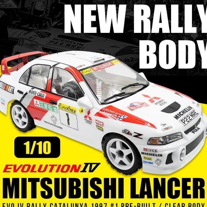 CRtoys YR RC 1/10 Mitubishi Lancer EVO IV Rally Catalunya 1997 #1 Clear Body w/Rims Set