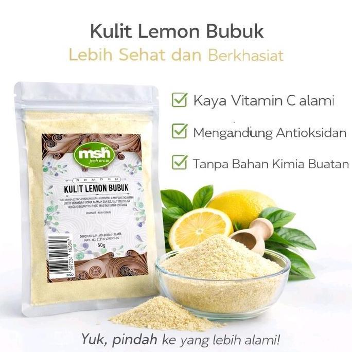 Kulit Lemon Bubuk 50gr , Kulit Lemon Bubuk Murni , Kulit Lemon Bubuk Asli