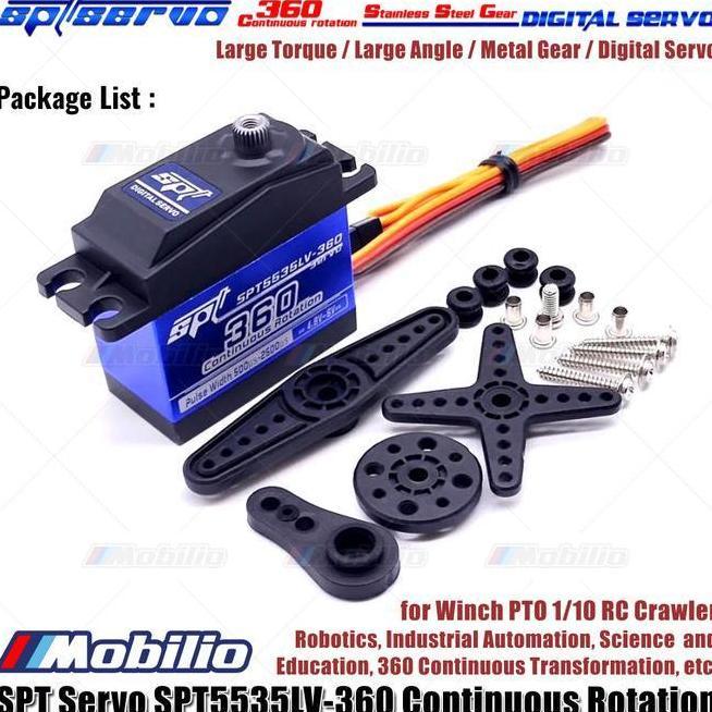 Spt Servo Spt5535Lv-360 Continuous Rotation Metal Gear Digital Servo For Winch Pto 1/10 Rc Crawler R