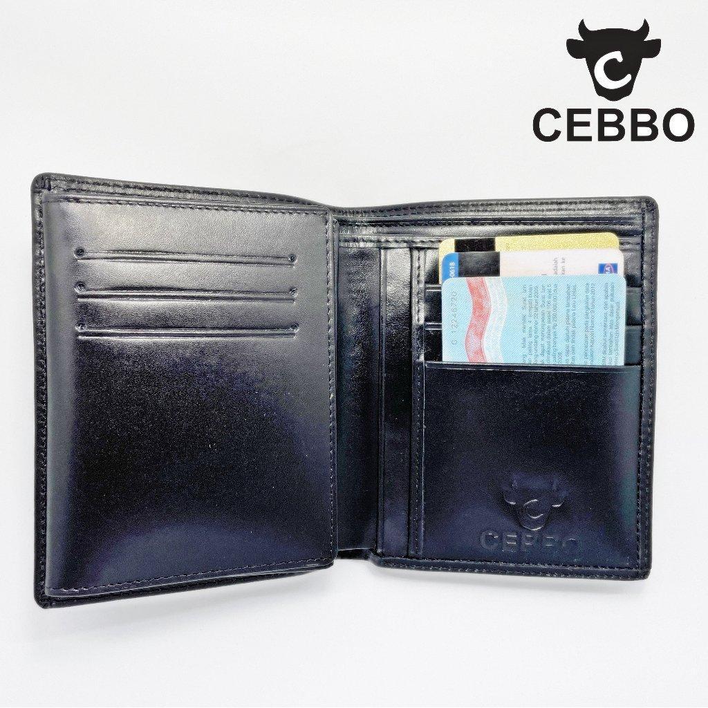 Cebbo Dompet Kulit Asli Dompet Pria Model Lipat 3 Dompet Model Berdiri