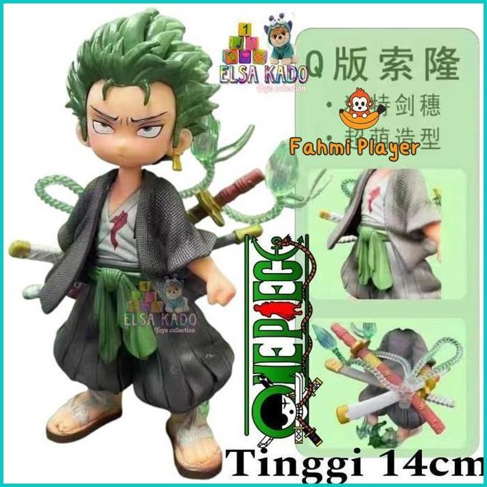 Action Figure Roronoa Zoro Samurai Ver Q Version One Piece Anime