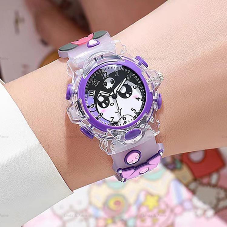 terbaru l&a jam tangan anak led karakter hello kitty kuromi cute kids watch / jam tangan anak 4-12 t