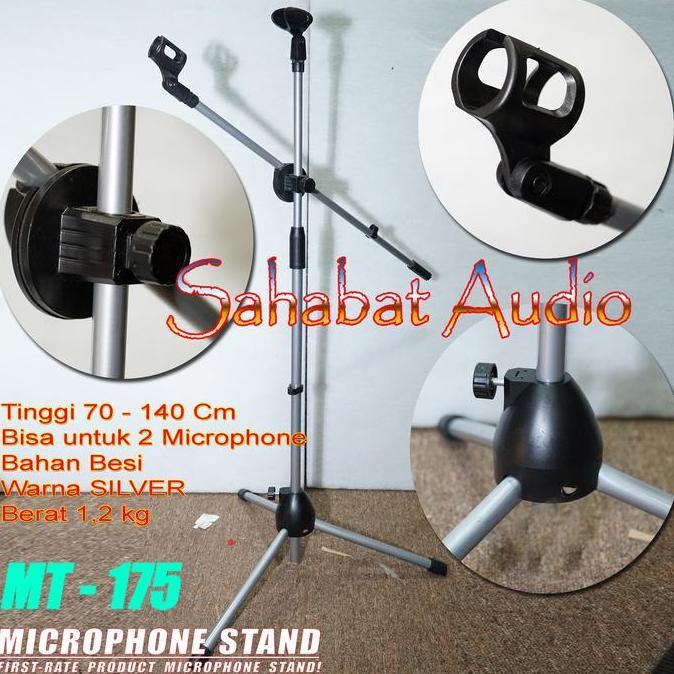 Msu- Stand Mic Mt 175 Tripod Microphone Dudukan Mic Stand Mic Lantai Mt-175