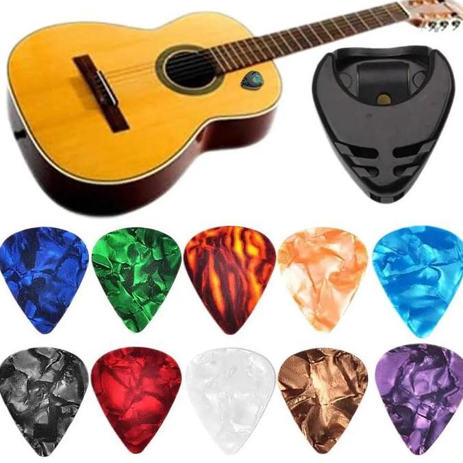 Pick Gitar Plectrum Mediator Seluloid Pick Gitar Halus Elektrik Aksesori Gitar Elektrik Akustik Bass