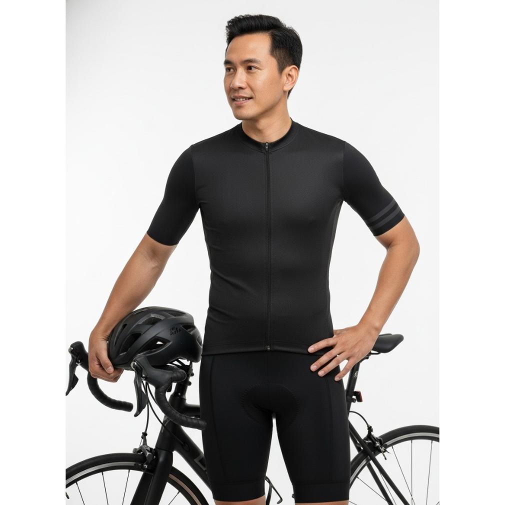 BESTPROMO BAJU SEPEDA / JERSEY SEPEDA ROADBIKE AERO POLOS POLOS / KAOS SEPEDA POLOS - HITAM