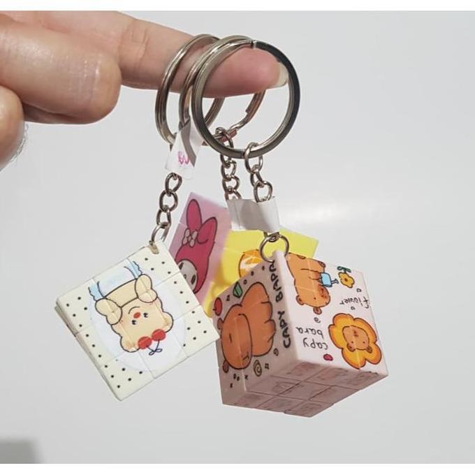 Gantungan Kunci Kubus Rubik Disney Lucu Kartun Mickey Mouse LinaBell Kuromi Gantungan Kunci Perhiasa