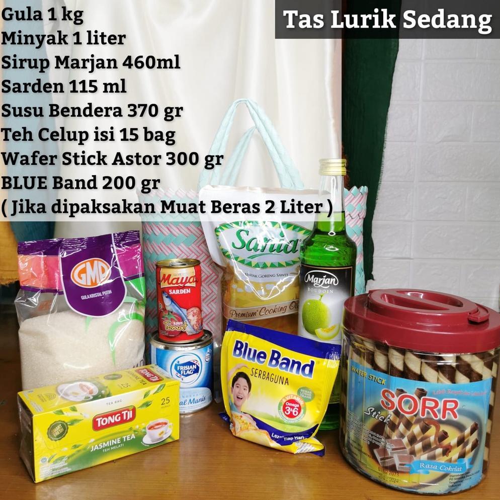 original tas anyam plastik lurik / tas belanja / tas anyaman , tas hampers tas kerajinan