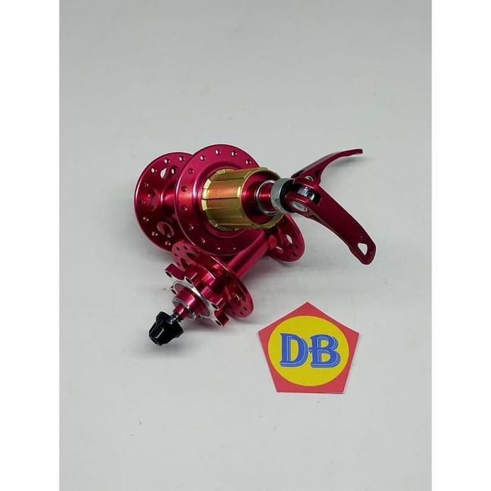 Hub raze 32 hole freehub 4 bearing jangkrik sepeda MTB merah