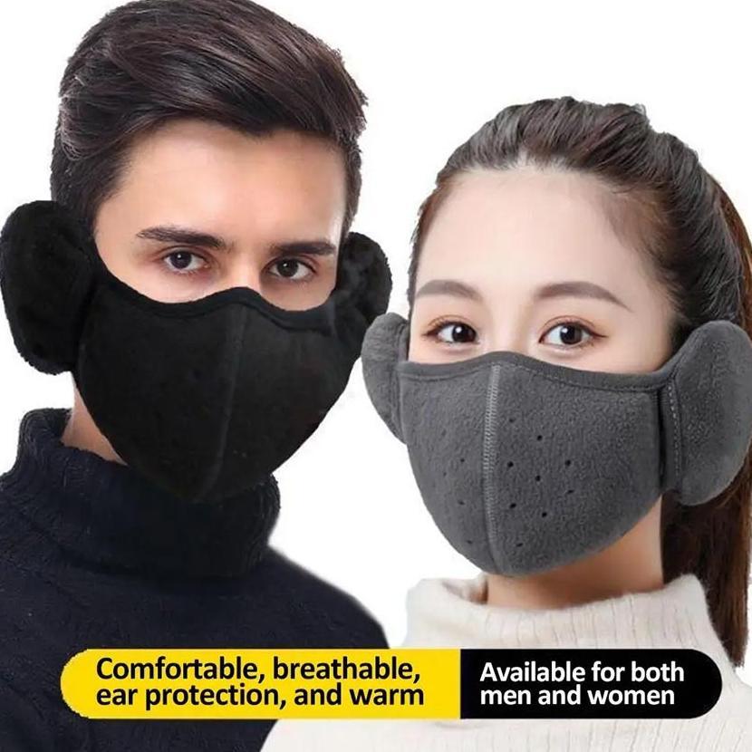 2in1 Earmuff Masker Musim Dingin Penutup Telinga Wajah Masker Musim
