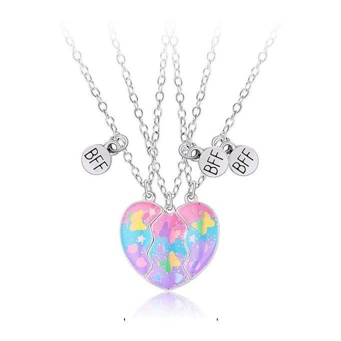 IDSTORE 3pcs Kalung Persahabatan 3 Orang Magnet Kalung Persahabatan BFF