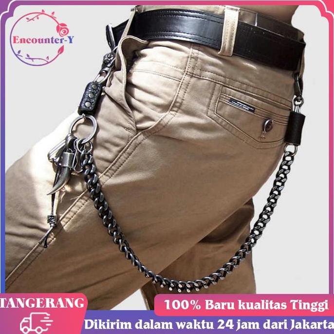 IDSTORE Rantai Dompet Pria Keren / Rantai Dompet Punk / Rantai Celana Dompet / Dompet Rantai Pria