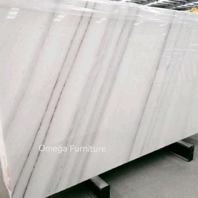 Terbaru Marmer Putih White Series Furniture Kayu, Top Table, Dining Table, Meja Marmer, Carrara, Cal