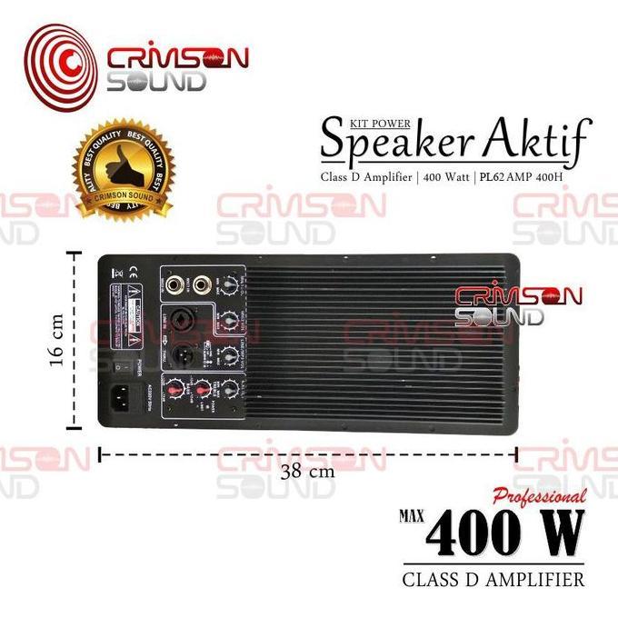 POWER KIT SPEAKER AKTIF 400 Watt Bi-Amp CLASS D Amplifier PL62