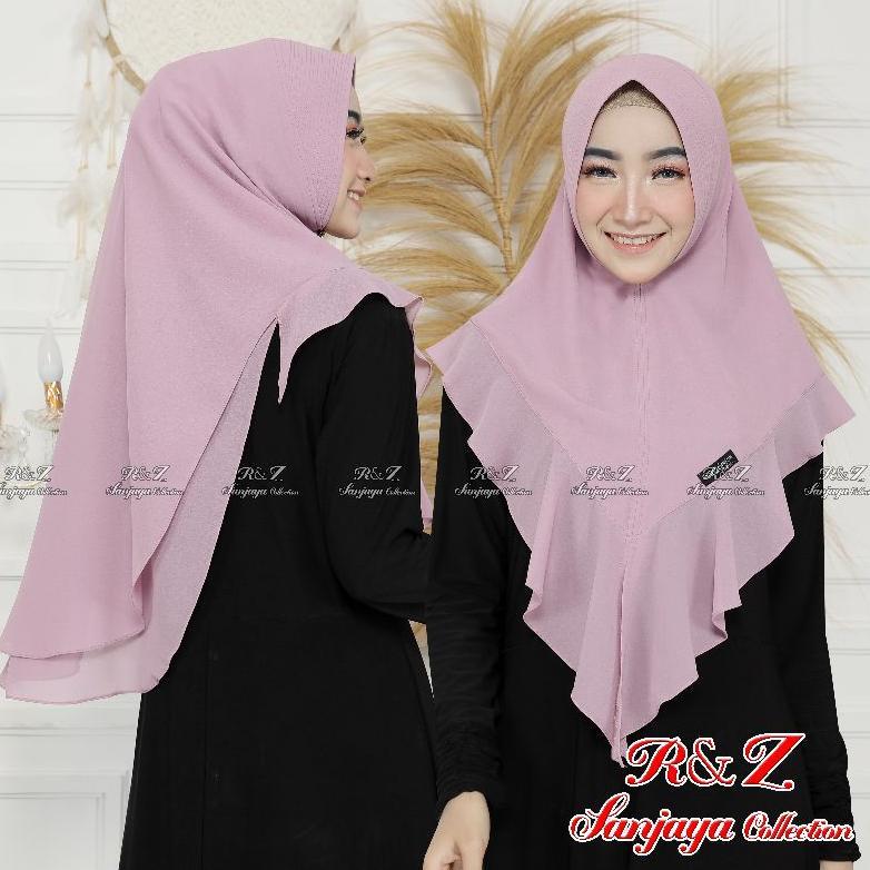 terbaru khimar malika ceruty 2 layer original r&z sanjaya collection terlaris