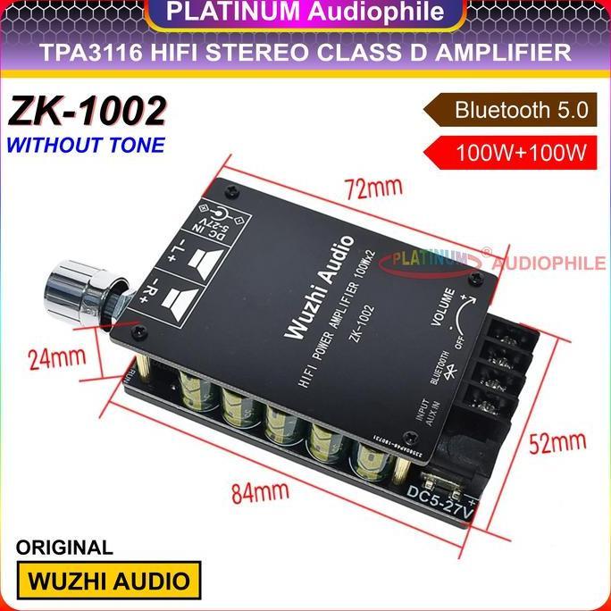 TPA3116 Amplifier Class D Bluetooth 5.0 Hifi Stereo Amplifier 2X 100W Original  ZK-1002 1002T